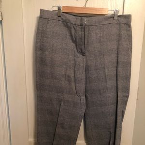 Cropped wide leg plaid pants.